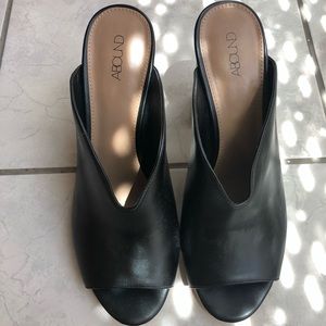 Heeled slip ons